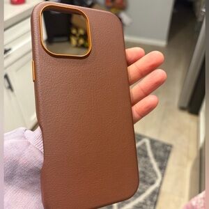 Brand New Brown Leather Otterbox Case Iphone 16 Pro Max-Brown Cactus Leather